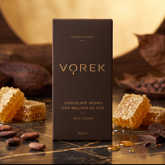 Chocolate Negro 65% Cacao con Relleno de Miel Pura